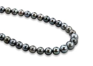 Natural Color Tahitian Pearl Round Strand – 8 - 10.6 mm
