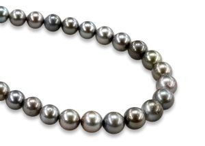 Natural Color Tahitian Pearl Round Strand – 8 - 10.1 mm