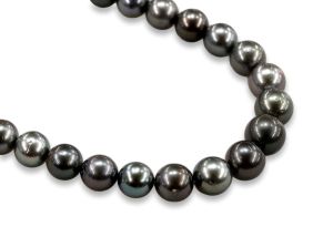 Natural Color Tahitian Pearl Round Strand – 8 - 10.6 mm