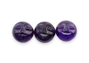 Amethyst Carved Man-in-Moon Cabochon