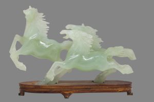 Wholesale Semi Translucent Bowenite Horses - Hand Carved
