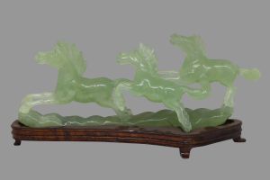 Wholesale Bowenite Three Horses Statue - Hand Carved