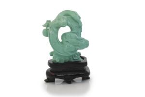 Turquoise dragon carvings
